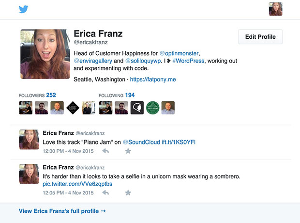 You can use the Twitter Summary of your profile to display as a background image for your Campaign.