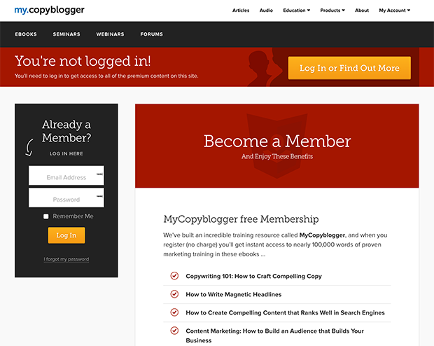 Copyblogger Membership Area