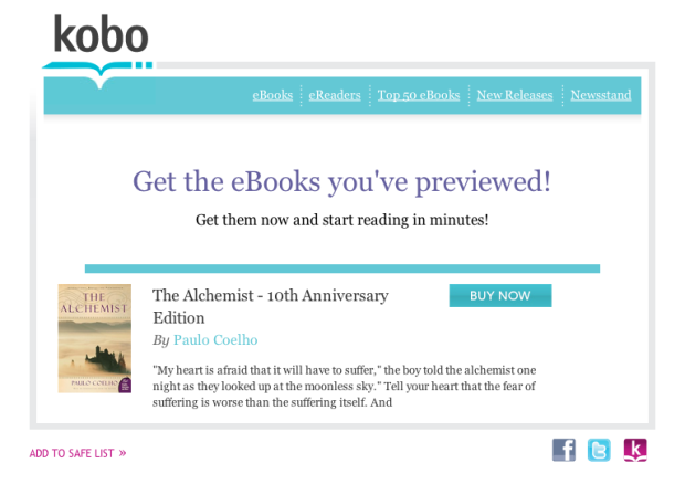 Kobo targeted email