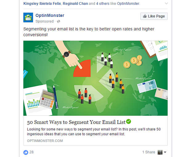 Optin Monster Facebook Ad