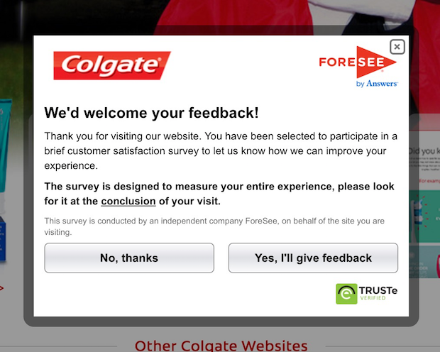 colgate 2nd popup