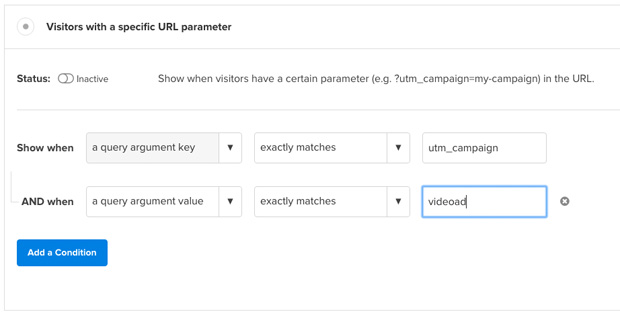 OptinMonster URL Parameter Display Rule