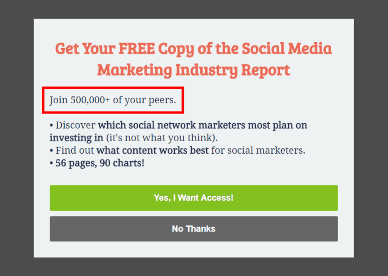 The social proof was moved above the copy
