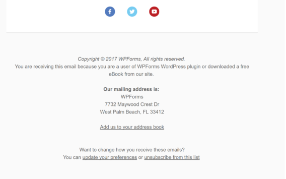 wpforms unsubscribe link