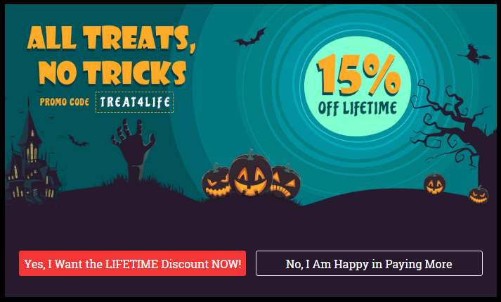 Cloudways used OptinMonster optins for a Halloween offer
