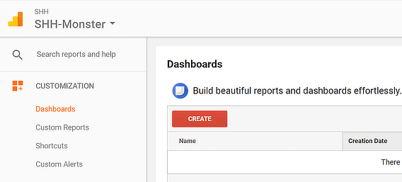 create google analytics dashboard