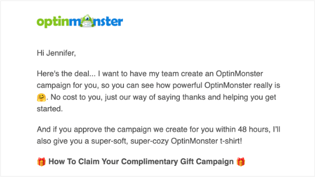 optinmonster email copywriting reward