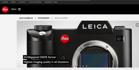 foto de producto de ecommerce de Leica