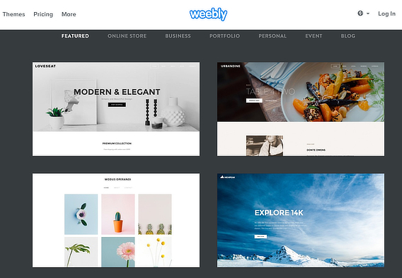 capture d'écran de Weebly