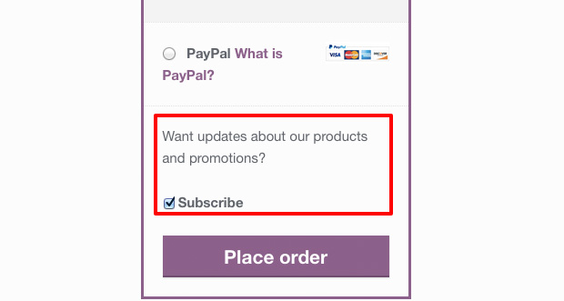 a good email marketing strategy for ecommerce is to ask them to subscribe when checking out