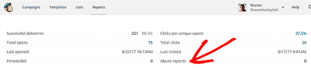 mailchimp abuse reports
