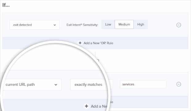 page level targeting display rules example