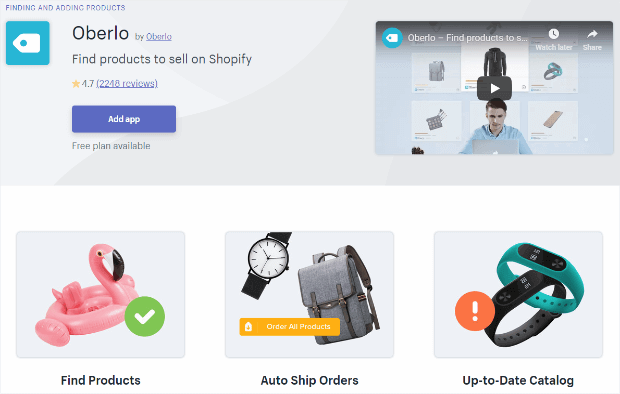 oberlo shopify app makes it easy to sell online