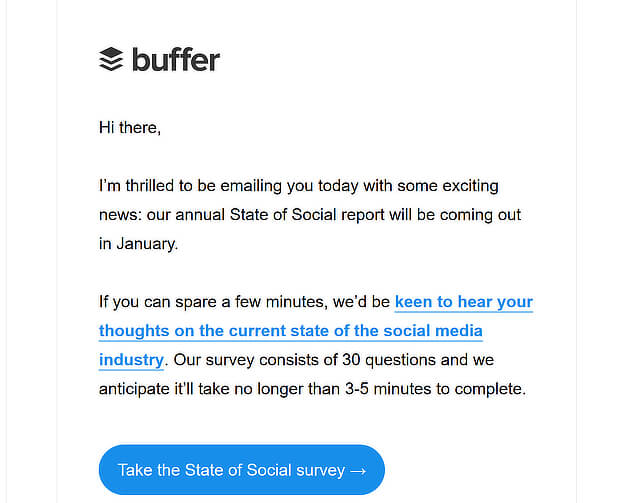 buffer short email newsletter design example