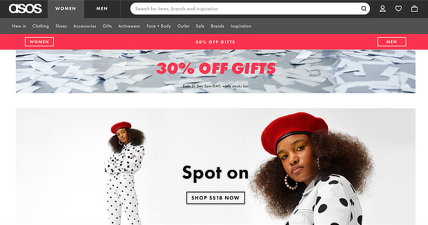 ecommerce personalization examples - asos