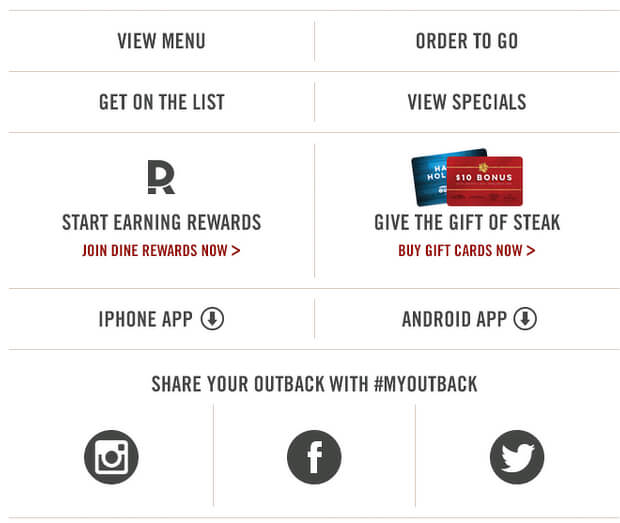 outback email design example 3