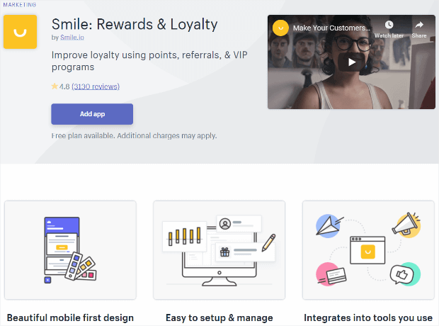 smile: rewards & loyalty app for shopify