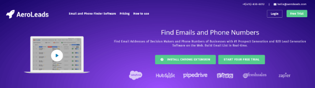 find emails and phone numbers with aeroleads