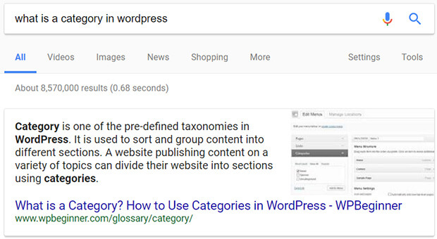 seo for lead generation - answer box example