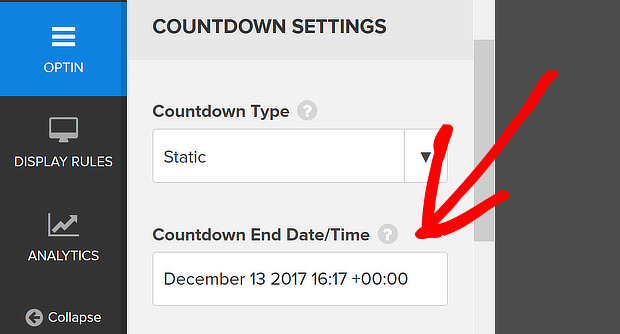 edit countdown end date