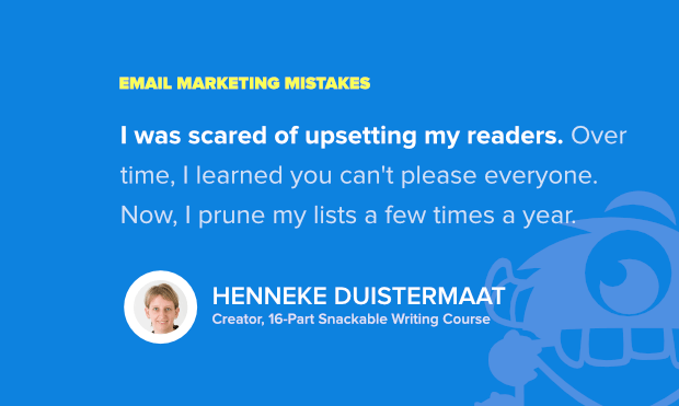 henneke duistermaat shares her top email marketing mistakes