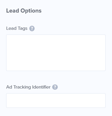 add lead targeting and ad tracking details