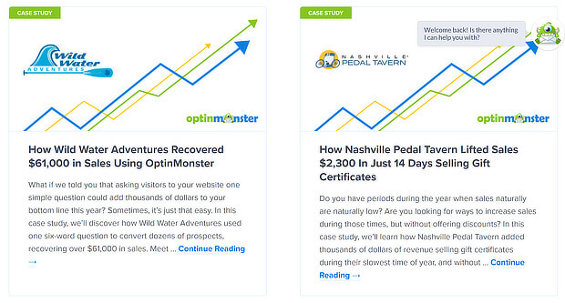 optinmonster case studies - proven content formats