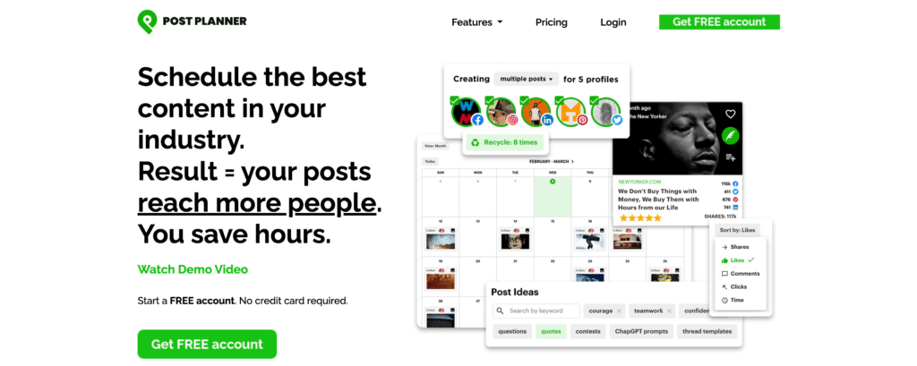 PostPlanner - content curation tools