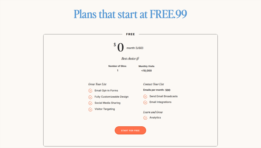 Bdow's free plan