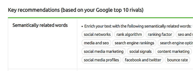 résultats d'utilisation de mot clé serush seo