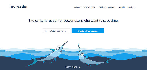 use inoreader for content curation