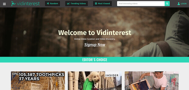 use vidinterest as a video content curation tool