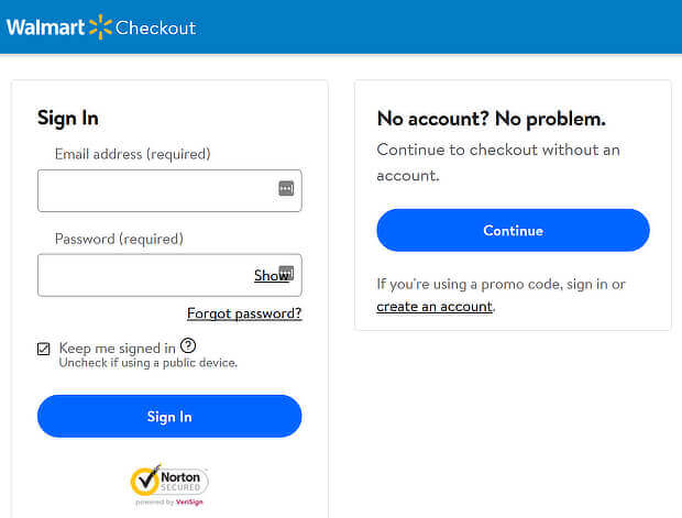 checkout page best practices - walmart guest checkout