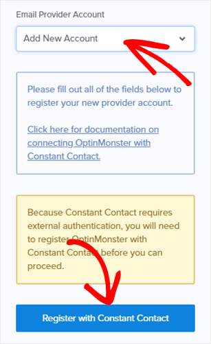 register with constant contact