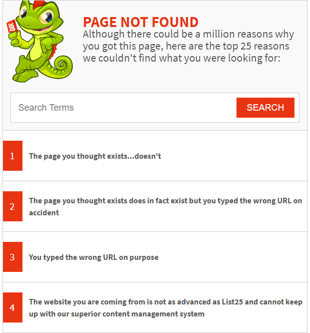 list25 best 404 pages ever