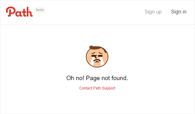 path simple 404 page design example