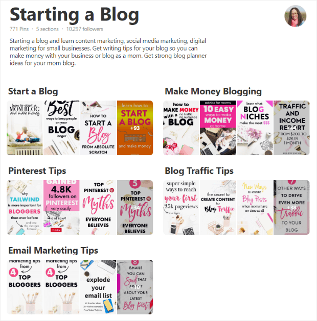 how to use pinterest to drive traffic to your blog seo your board sections