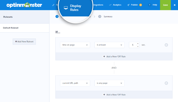 default display rules