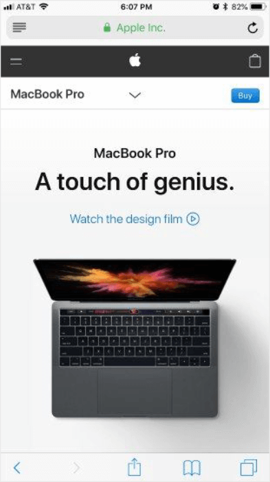 macbook pro high contrast mobile landing page