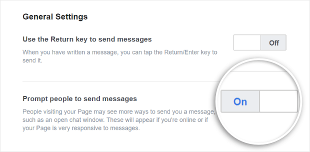 prompt users to message