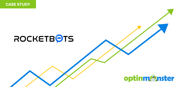 Rocketbots uses OptinMonster to increase their email list 680 percent