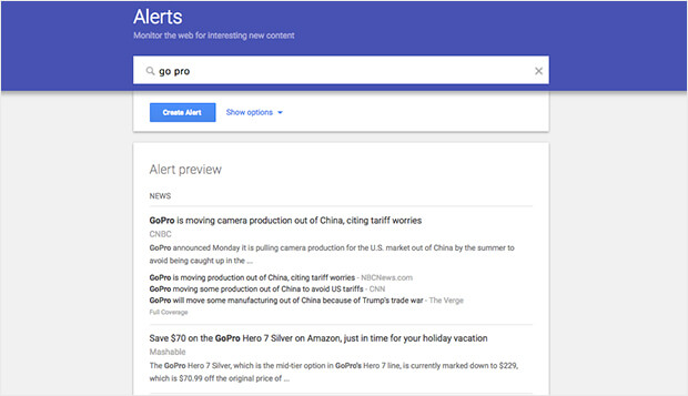 google alerts is a simple way to track earned media