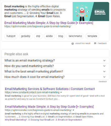 search results for desired keyword