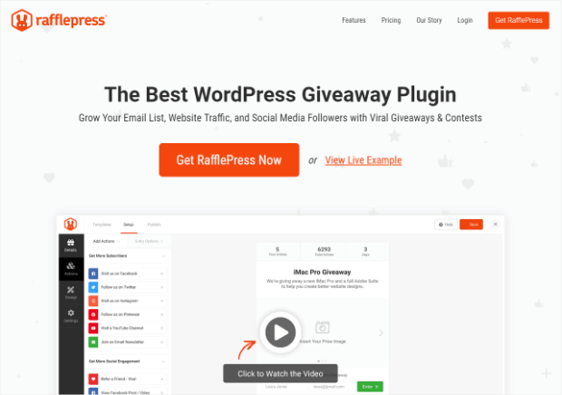 a rafflepress a legjobb wordpress giveaway plugin