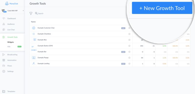 ManyChat New Growth Tool