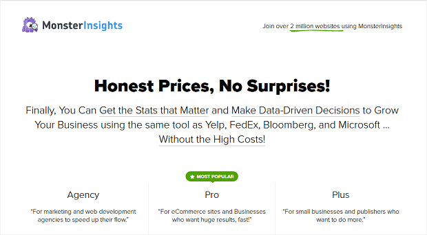 monster insights landing page