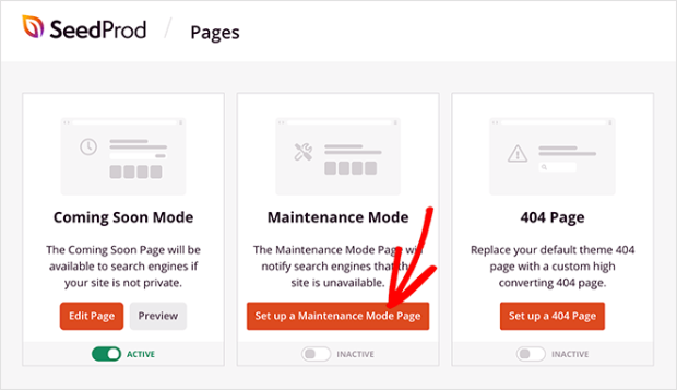 set up wordpress maintenance mode