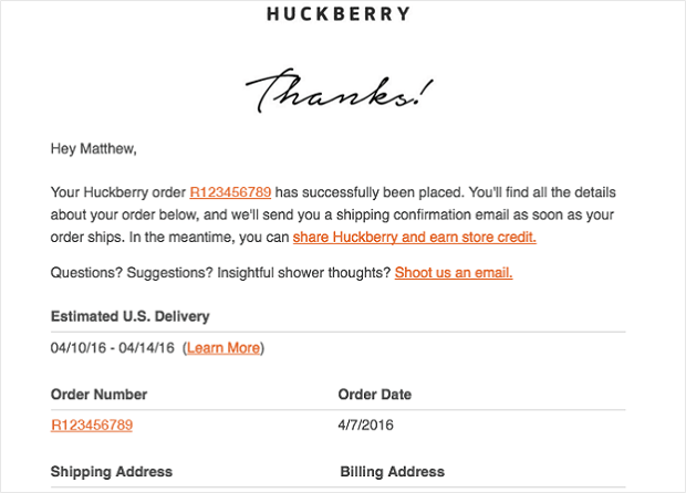 huckberry sales follow up