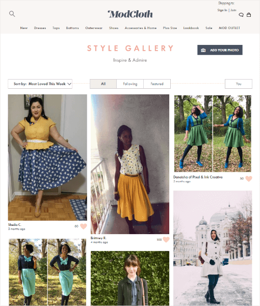 modcloth style gallery