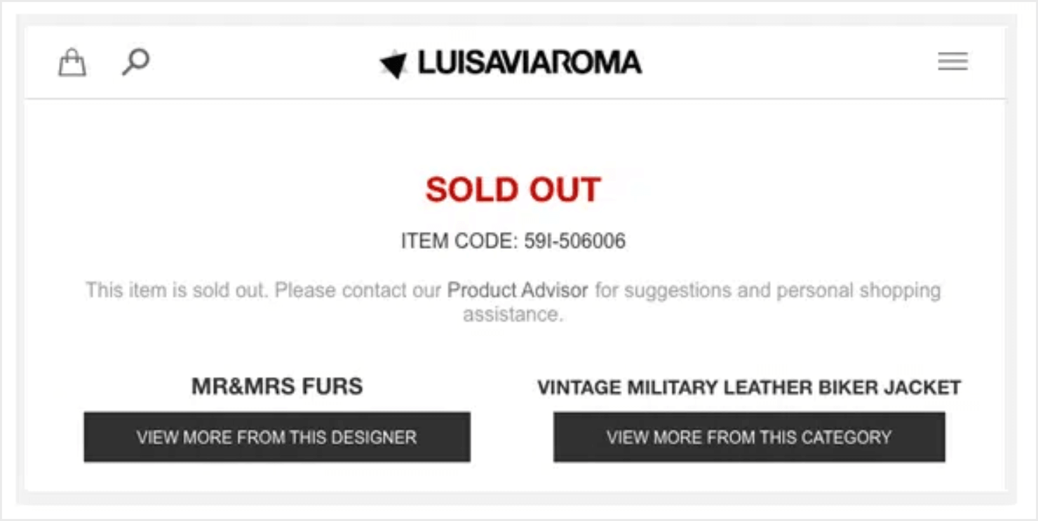 soldout product pages